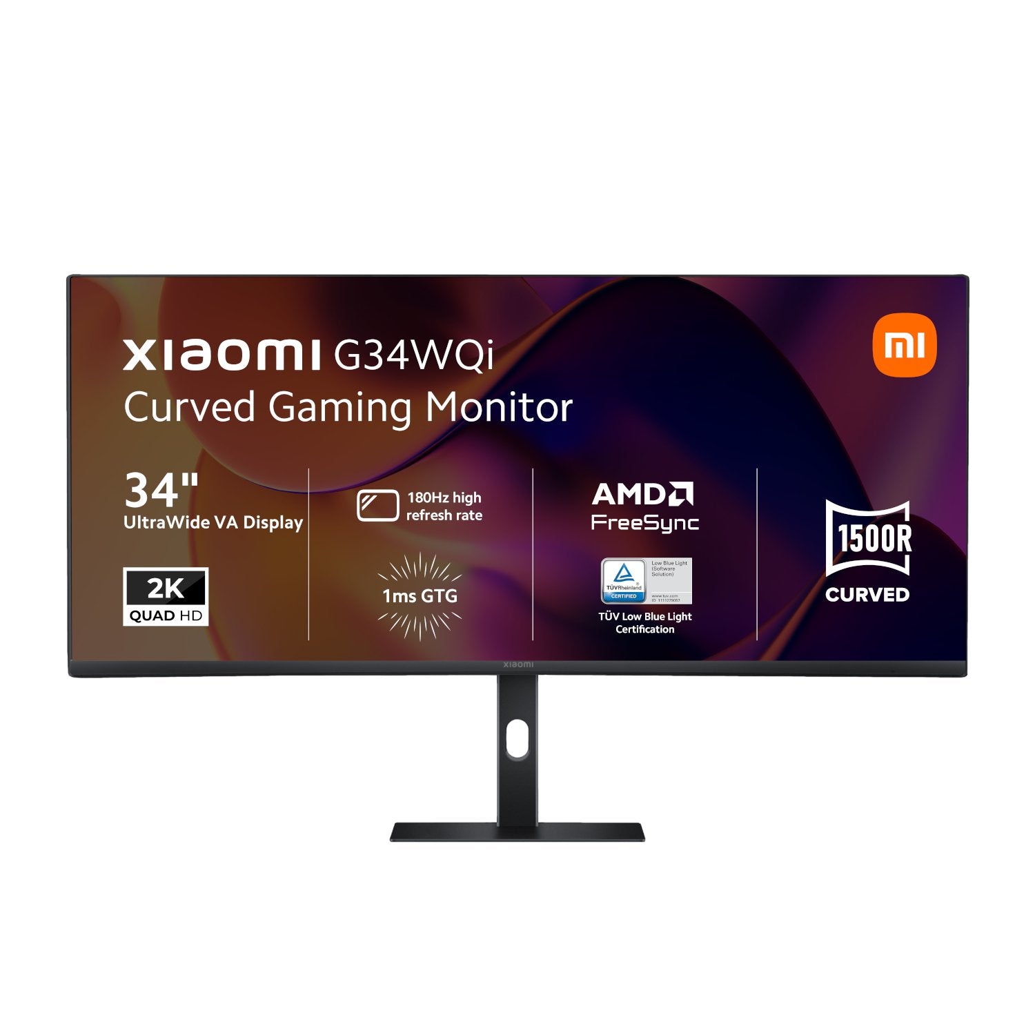 Xiaomi G34WQi 34" 1440p UltraWide VA Curved Gaming Monitor (180Hz, 1ms, 21_9, HDMI/DP, AMD FreeSync, and 1500R Curve)