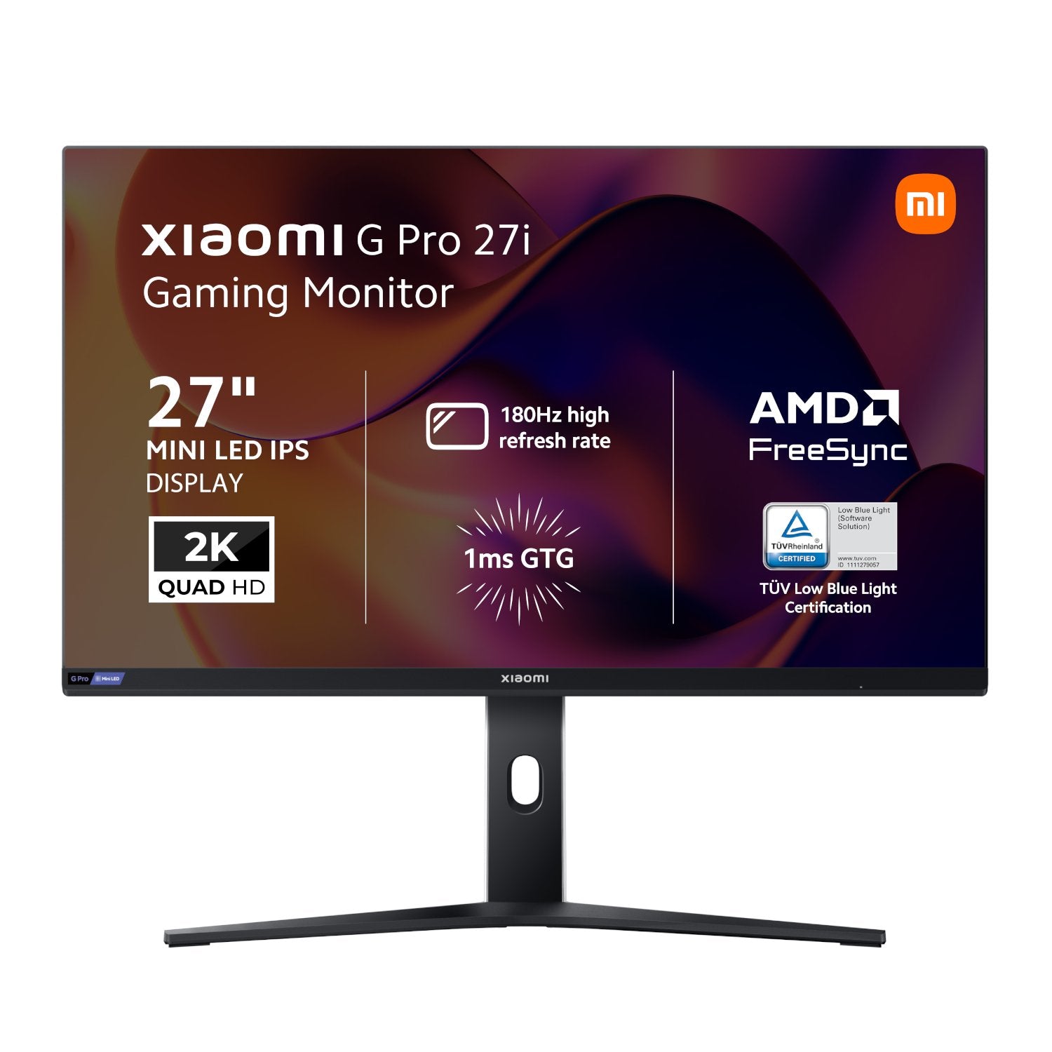 Xiaomi G Pro 27i 27" 2K 1440p Mini LED IPS Gaming Monitor (180Hz, 1ms, 16_9, HDMI/DP, AMD FreeSync, and HDR1000)
