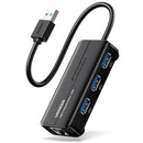 UGreen USB Type-A Male to Ethernet Adapter with 3-Port USB Hub – Black-0