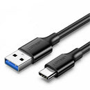 UGreen Type-C to USB 3.0 Cable 2m – Fast Charging 3A, 5Gbps Sync – Black-0