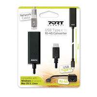 Port USB Type-C to RJ45 5Gbps 30cm Adapter - Black-0
