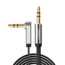 UGreen AV119 Right-angled 3.5mm Flat Aux Cable 1.5m - Black/Silver-0