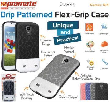 Promate Black Cameo Drip Patterned FlexiGrip Snap