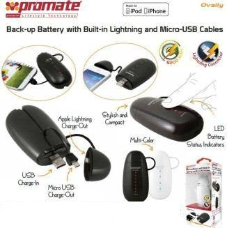 Promate Ovally White 5200mah Portable Back Up