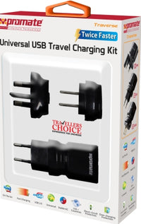 Promate White Traverse Multiregional Travel USB