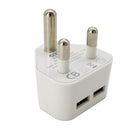 GIZZU 2 x USB 3-Prong Wall Charger White-0