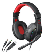 Redragon Over-Ear ARES Aux RGB Gaming Headset - Black-0