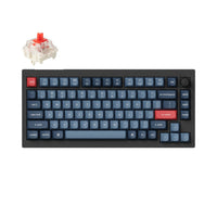 Keychron V1 Max QMK/VIA Wireless Custom Mechanical Keyboard | RED Switches - Black-0