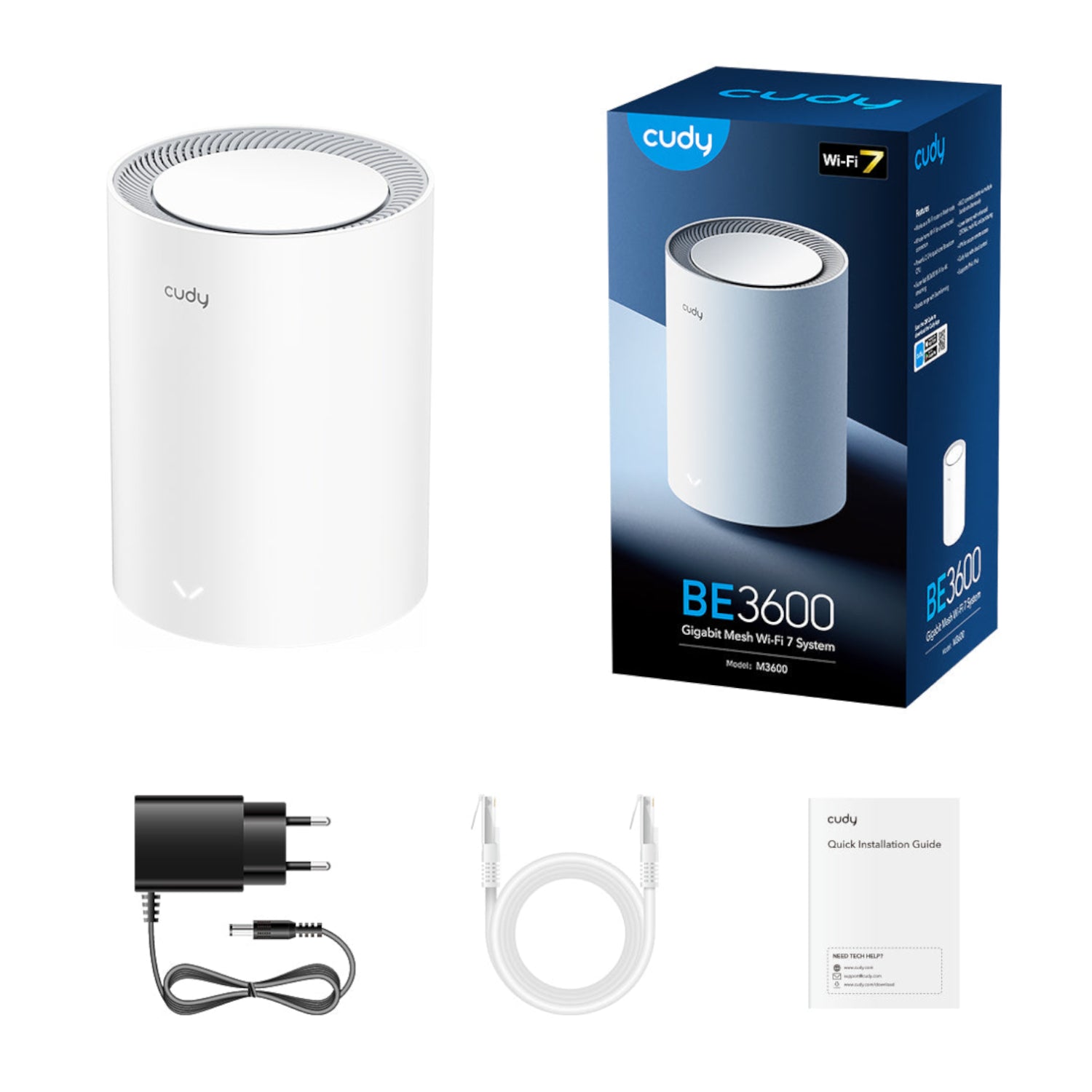 Cudy BE3600 Gigabit Mesh Wi-Fi 7 System (M3600) - 1 Pack