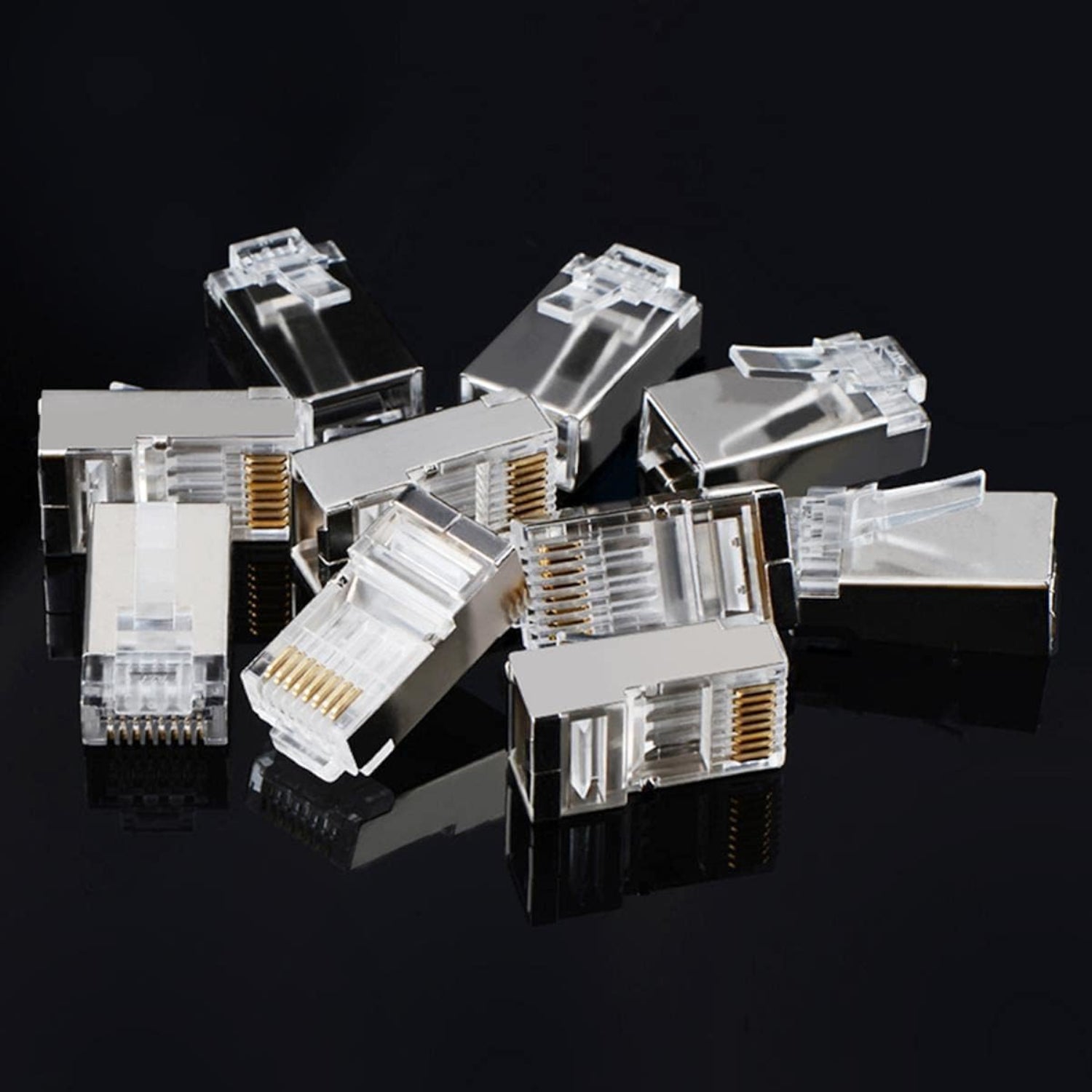 UGreen NW111 RJ45 Cat6 Ethernet Network Head 100 Pack - Silver/Transparent