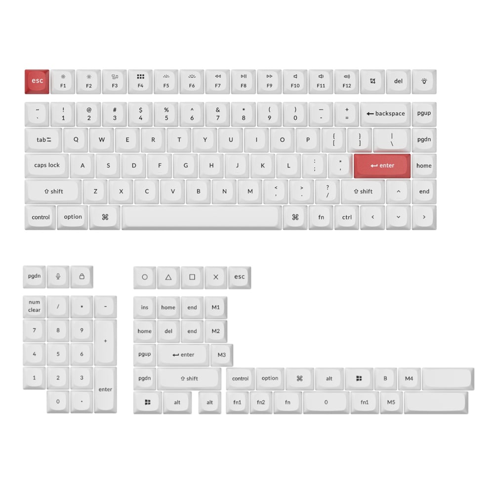 Keychron Double Shot PBT OSA Full Keycap Set - Black/White-0