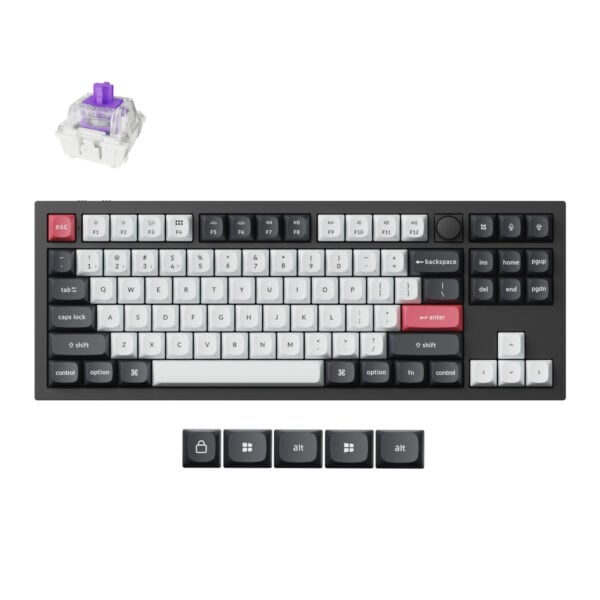 Keychron Q6 HE QMK Full-size Wireless Custom Mechanical Keyboard (Nebula Switch) – Carbon Black