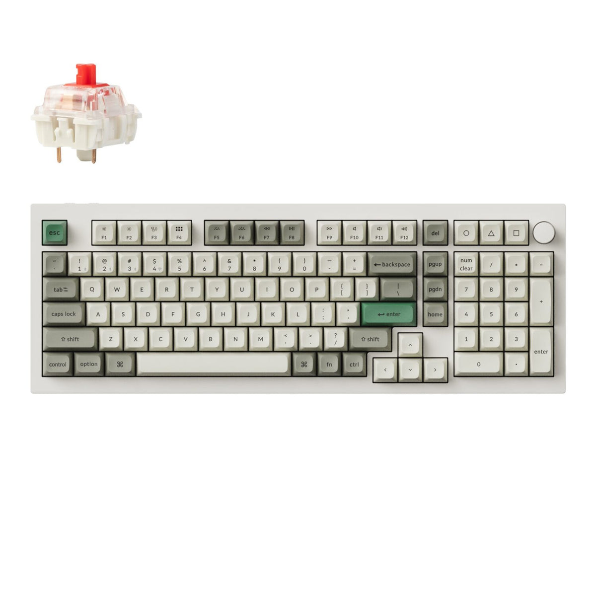 Keychron Q5M-P1 QMK/VIA Wireless Custom Keyboard - Shell White-0