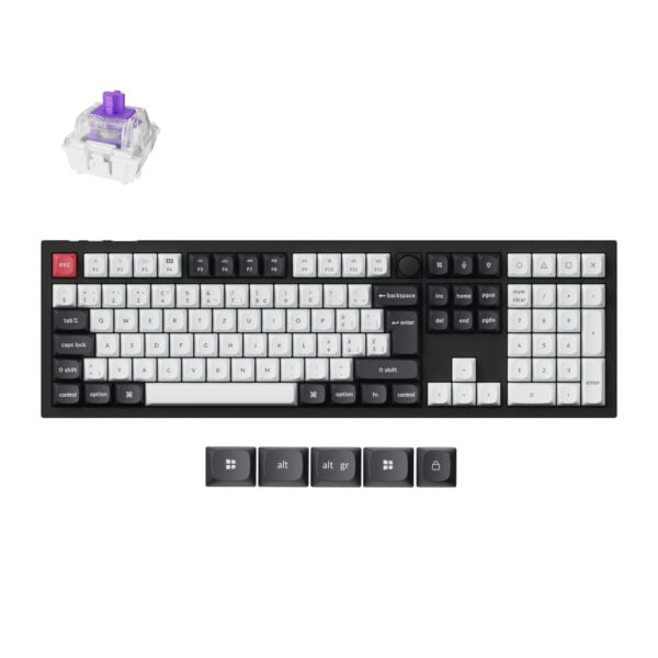 Keychron Q6 HE QMK Full-size Wireless Custom Mechanical Keyboard (Nebula Switch) – Shell White